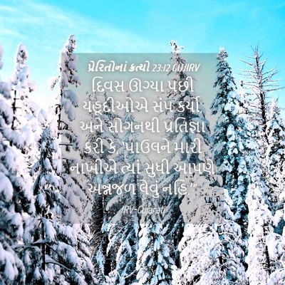 Picture 04 - પ્રેરિતોનાં ક્રત્યો 23:12 GUJIRV - દિવસ ઊગ્યા પછી - Bible Verse Picture