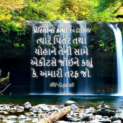 Picture 04 - પ્રેરિતોનાં ક્રત્યો 3:4 GUJIRV - ત્યારે પિતર તથા - Bible Verse Picture