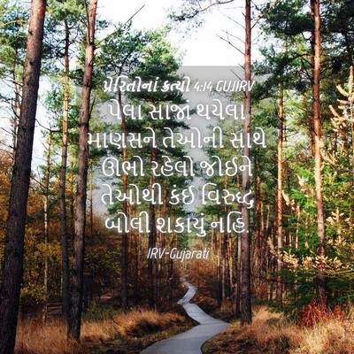 Picture 04 - પ્રેરિતોનાં ક્રત્યો 4:14 GUJIRV - પેલા સાજાં થયેલા - Bible Verse Picture