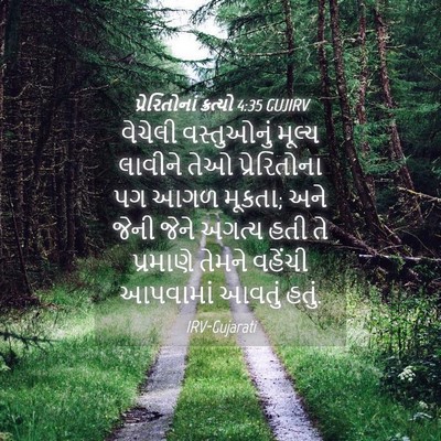Picture 04 - પ્રેરિતોનાં ક્રત્યો 4:35 GUJIRV - વેચેલી વસ્તુઓનું - Bible Verse Picture