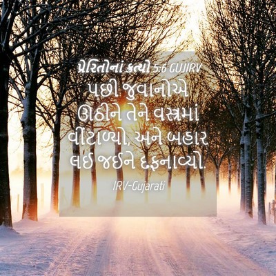Picture 04 - પ્રેરિતોનાં ક્રત્યો 5:6 GUJIRV - પછી જુવાનોએ ઊઠીને - Bible Verse Picture