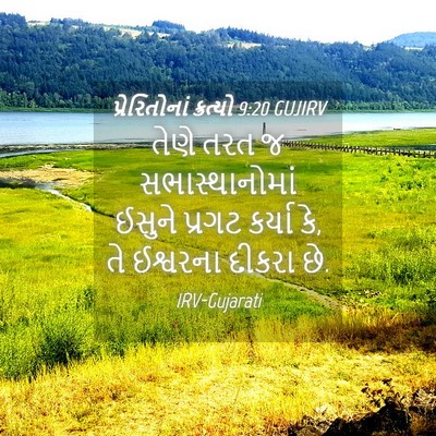 Picture 04 - પ્રેરિતોનાં ક્રત્યો 9:20 GUJIRV - તેણે તરત જ - Bible Verse Picture