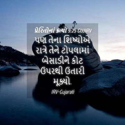 Picture 04 - પ્રેરિતોનાં ક્રત્યો 9:25 GUJIRV - પણ તેના શિષ્યોએ - Bible Verse Picture