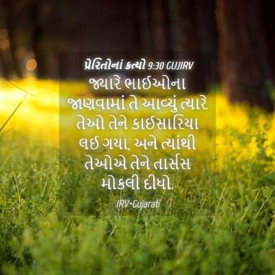 Picture 04 - પ્રેરિતોનાં ક્રત્યો 9:30 GUJIRV - જ્યારે ભાઈઓના - Bible Verse Picture