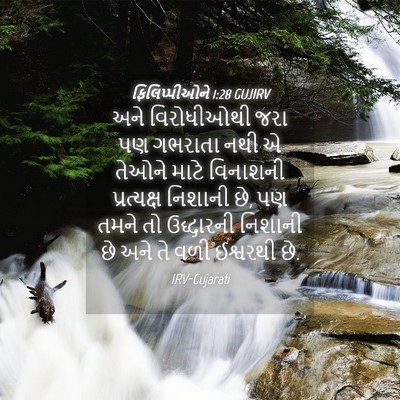 Picture 04 - ફિલિપ્પીઓને 1:28 GUJIRV - અને વિરોધીઓથી જરા - Bible Verse Picture