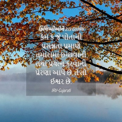 Picture 04 - ફિલિપ્પીઓને 2:13 GUJIRV - કેમ કે જે પોતાની - Bible Verse Picture