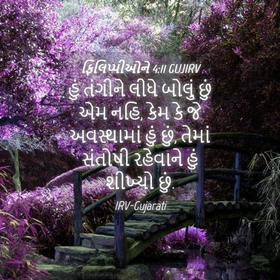 Picture 04 - ફિલિપ્પીઓને 4:11 GUJIRV - હું તંગીને લીધે - Bible Verse Picture