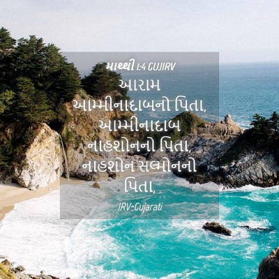 Picture 04 - માથ્થી 1:4 GUJIRV - આરામ આમ્મીનાદાબનો - Bible Verse Picture