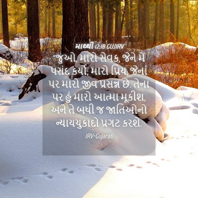 Picture 04 - માથ્થી 12:18 GUJIRV - “જુઓ, મારો સેવક, - Bible Verse Picture