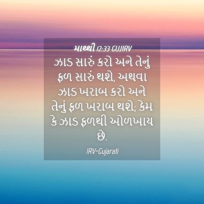 Picture 04 - માથ્થી 12:33 GUJIRV - ઝાડ સારું કરો અને - Bible Verse Picture