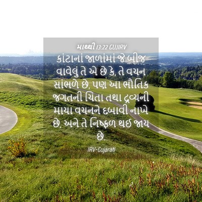 Picture 04 - માથ્થી 13:22 GUJIRV - કાંટાનાં જાળાંમાં - Bible Verse Picture