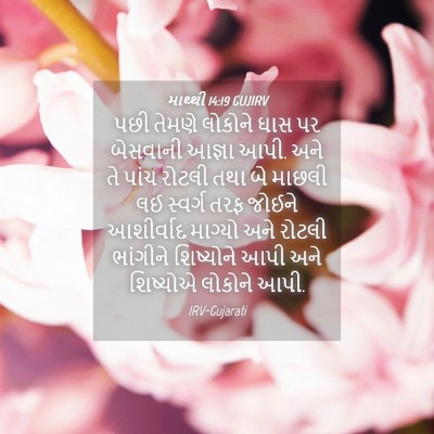 Picture 04 - માથ્થી 14:19 GUJIRV - પછી તેમણે લોકોને - Bible Verse Picture