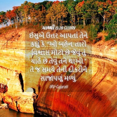 Picture 04 - માથ્થી 15:28 GUJIRV - ઈસુએ ઉત્તર આપતાં - Bible Verse Picture