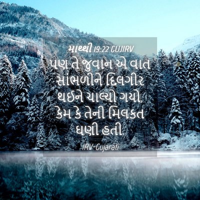 Picture 04 - માથ્થી 19:22 GUJIRV - પણ તે જુવાન એ વાત - Bible Verse Picture