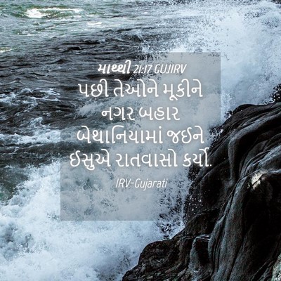 Picture 04 - માથ્થી 21:17 GUJIRV - પછી તેઓને મૂકીને - Bible Verse Picture
