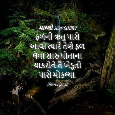Picture 04 - માથ્થી 21:34 GUJIRV - ફળની ઋતુ પાસે આવી - Bible Verse Picture