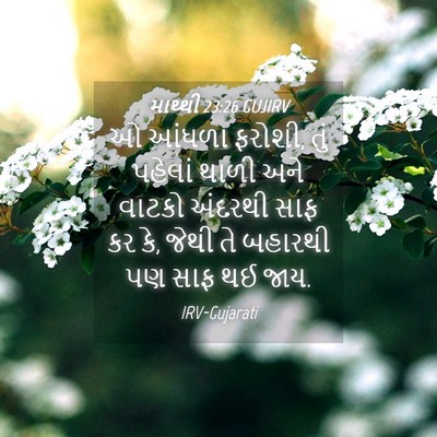 Picture 04 - માથ્થી 23:26 GUJIRV - ઓ આંધળા ફરોશી, તું - Bible Verse Picture