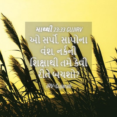 Picture 04 - માથ્થી 23:33 GUJIRV - ઓ સર્પો, સાપોના - Bible Verse Picture