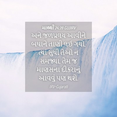 Picture 04 - માથ્થી 24:39 GUJIRV - અને જળપ્રલય આવીને - Bible Verse Picture