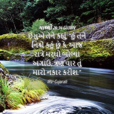 Picture 04 - માથ્થી 26:34 GUJIRV - ઈસુએ તેને કહ્યું, - Bible Verse Picture