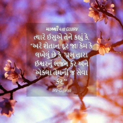 Picture 04 - માથ્થી 4:10 GUJIRV - ત્યારે ઈસુએ તેને - Bible Verse Picture