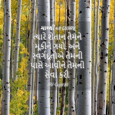 Picture 04 - માથ્થી 4:11 GUJIRV - ત્યારે શેતાન - Bible Verse Picture