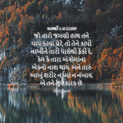 Picture 04 - માથ્થી 5:30 GUJIRV - જો તારો જમણો હાથ - Bible Verse Picture