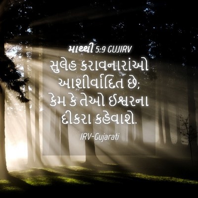 Picture 04 - માથ્થી 5:9 GUJIRV - સુલેહ કરાવનારાંઓ - Bible Verse Picture