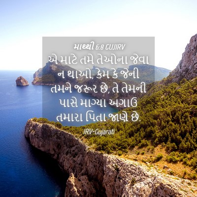 Picture 04 - માથ્થી 6:8 GUJIRV - એ માટે તમે તેઓના - Bible Verse Picture