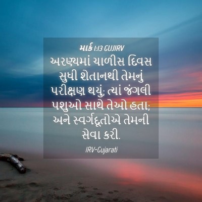 Picture 04 - માર્ક 1:13 GUJIRV - અરણ્યમાં ચાળીસ - Bible Verse Picture