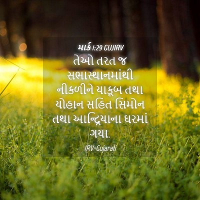 Picture 04 - માર્ક 1:29 GUJIRV - તેઓ તરત જ - Bible Verse Picture