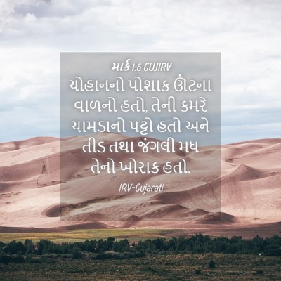 Picture 04 - માર્ક 1:6 GUJIRV - યોહાનનો પોશાક - Bible Verse Picture