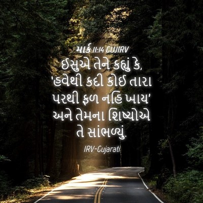 Picture 04 - માર્ક 11:14 GUJIRV - ઈસુએ તેને કહ્યું - Bible Verse Picture