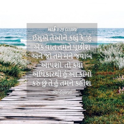 Picture 04 - માર્ક 11:29 GUJIRV - ઈસુએ તેઓને કહ્યું - Bible Verse Picture