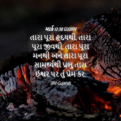 Picture 04 - માર્ક 12:30 GUJIRV - તારા પૂરા હૃદયથી, - Bible Verse Picture