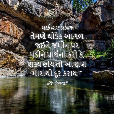 Picture 04 - માર્ક 14:35 GUJIRV - તેમણે થોડેક આગળ - Bible Verse Picture
