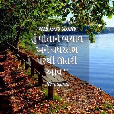 Picture 04 - માર્ક 15:30 GUJIRV - તું પોતાને બચાવ - Bible Verse Picture