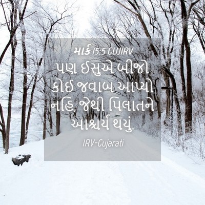 Picture 04 - માર્ક 15:5 GUJIRV - પણ ઈસુએ બીજો કોઈ - Bible Verse Picture