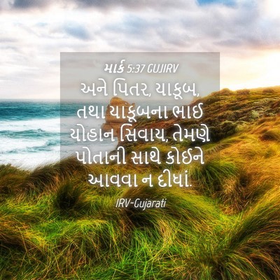 Picture 04 - માર્ક 5:37 GUJIRV - અને પિતર, યાકૂબ, - Bible Verse Picture