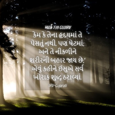 Picture 04 - માર્ક 7:19 GUJIRV - કેમ કે તેના - Bible Verse Picture