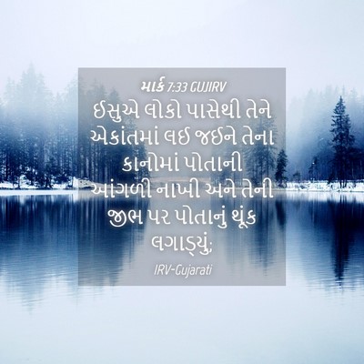 Picture 04 - માર્ક 7:33 GUJIRV - ઈસુએ લોકો પાસેથી - Bible Verse Picture
