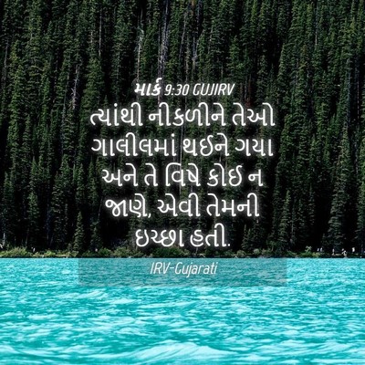 Picture 04 - માર્ક 9:30 GUJIRV - ત્યાંથી નીકળીને - Bible Verse Picture