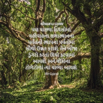 Picture 04 - મીખાહ 4:1 GUJIRV - પણ પાછલા દિવસોમાં, - Bible Verse Picture