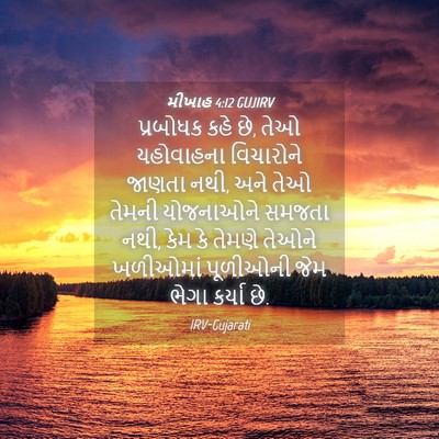 Picture 04 - મીખાહ 4:12 GUJIRV - પ્રબોધક કહે છે, તેઓ - Bible Verse Picture
