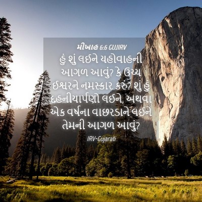 Picture 04 - મીખાહ 6:6 GUJIRV - હું શું લઈને - Bible Verse Picture