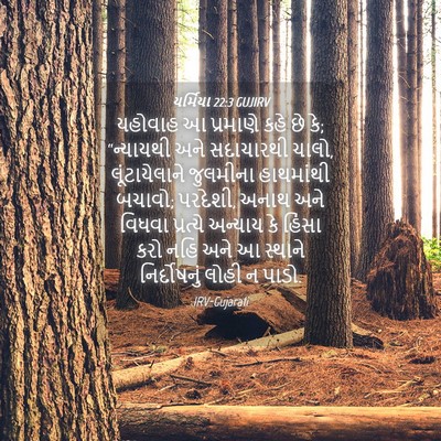 Picture 04 - યર્મિયા 22:3 GUJIRV - યહોવાહ આ પ્રમાણે - Bible Verse Picture