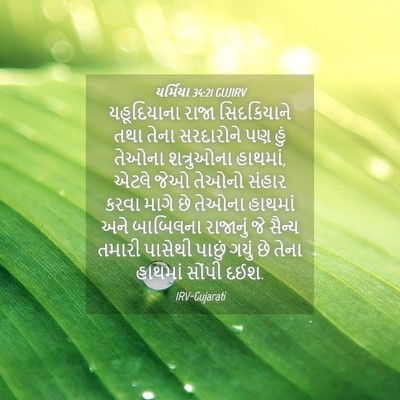 Picture 04 - યર્મિયા 34:21 GUJIRV - યહૂદિયાના રાજા - Bible Verse Picture