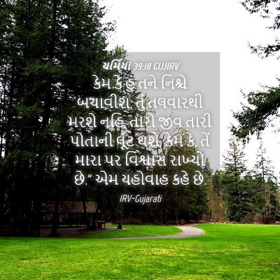 Picture 04 - યર્મિયા 39:18 GUJIRV - કેમ કે હું તને - Bible Verse Picture
