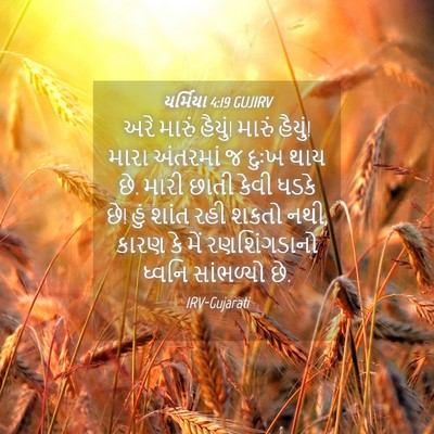 Picture 04 - યર્મિયા 4:19 GUJIRV - અરે મારું હૈયું! - Bible Verse Picture