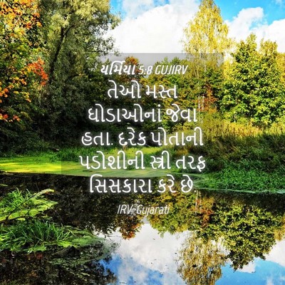 Picture 04 - યર્મિયા 5:8 GUJIRV - તેઓ મસ્ત ઘોડાઓનાં - Bible Verse Picture